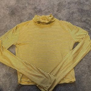 Yellow Striped Turtle Neck Long Sleeve